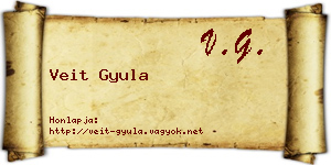 Veit Gyula névjegykártya